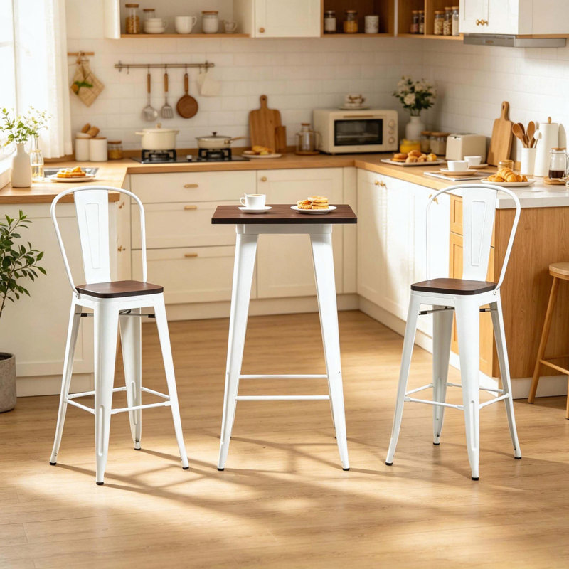 3-Piece Industrial Bar Table and Chairs Set