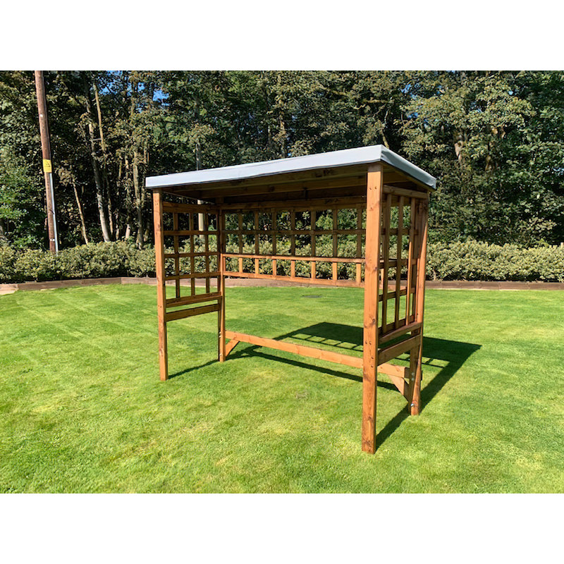 Oakham 2.5m x 1m Wood Patio Gazebo, Grey