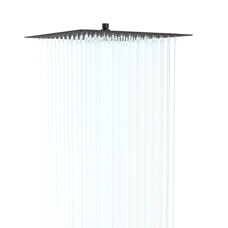 10" Square Rain Shower Head 1.8 GPM 360 Degree Rotatable Shower Head Only, Matte Black