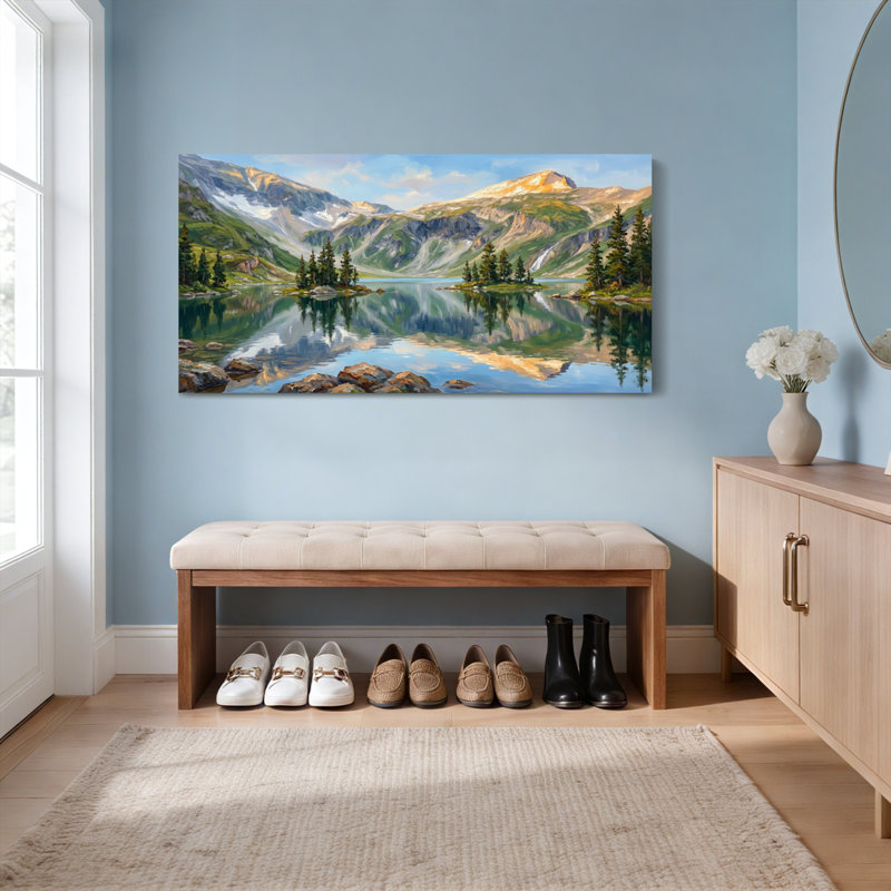 Tableau sur toile tendue représentant un paysage de lac de montagne, 4824