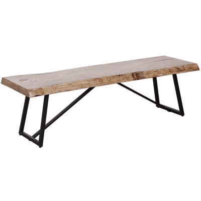  Live Edge Oak Style Bench 