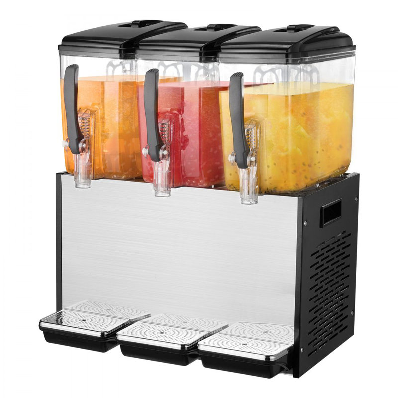 Commercial Beverage Dispenser 12L x 3 Tanks Cold Juice Ice Drink Dispenser
