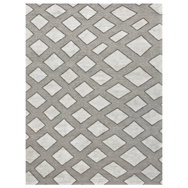 Linen Geometric Indoor Rug, Rectangle 4' x 6'