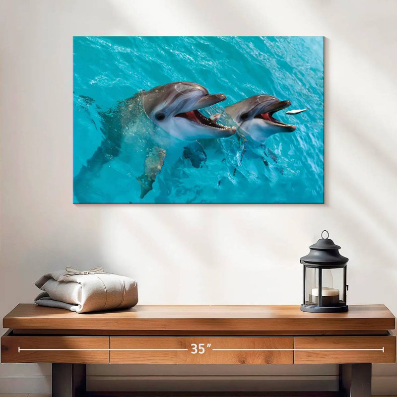 Brampt, dauphins mignons, H 16 po x l 24 po