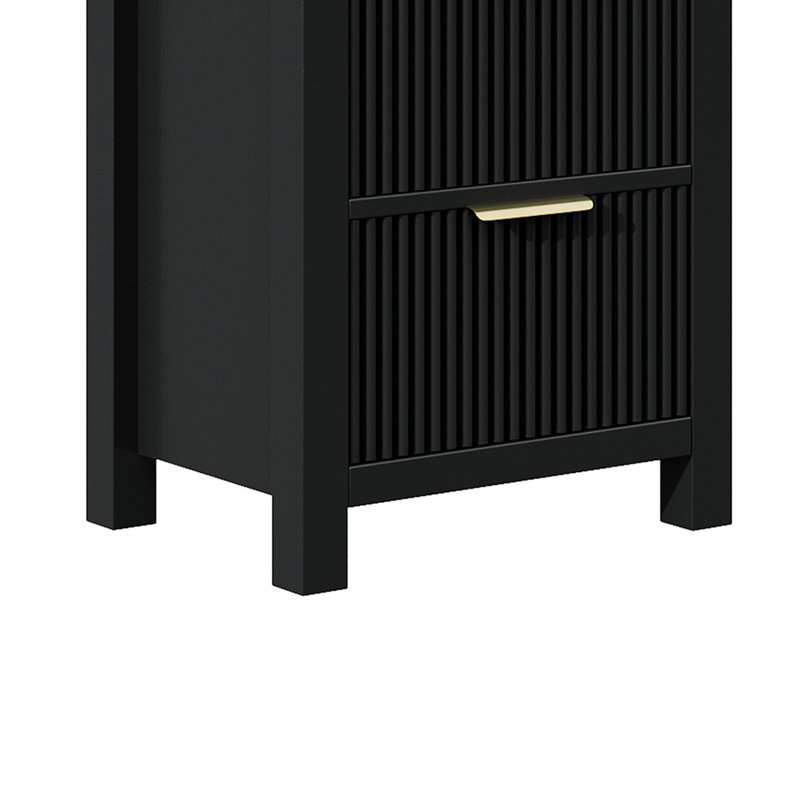 Commode à 4 tiroirs l 15,75 po, Noir