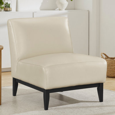 Fauteuil d'appoint de luxe en cuir avec cuir de buffle brun foncé, structure en bois massif et rembourrage moelleux pour le salon