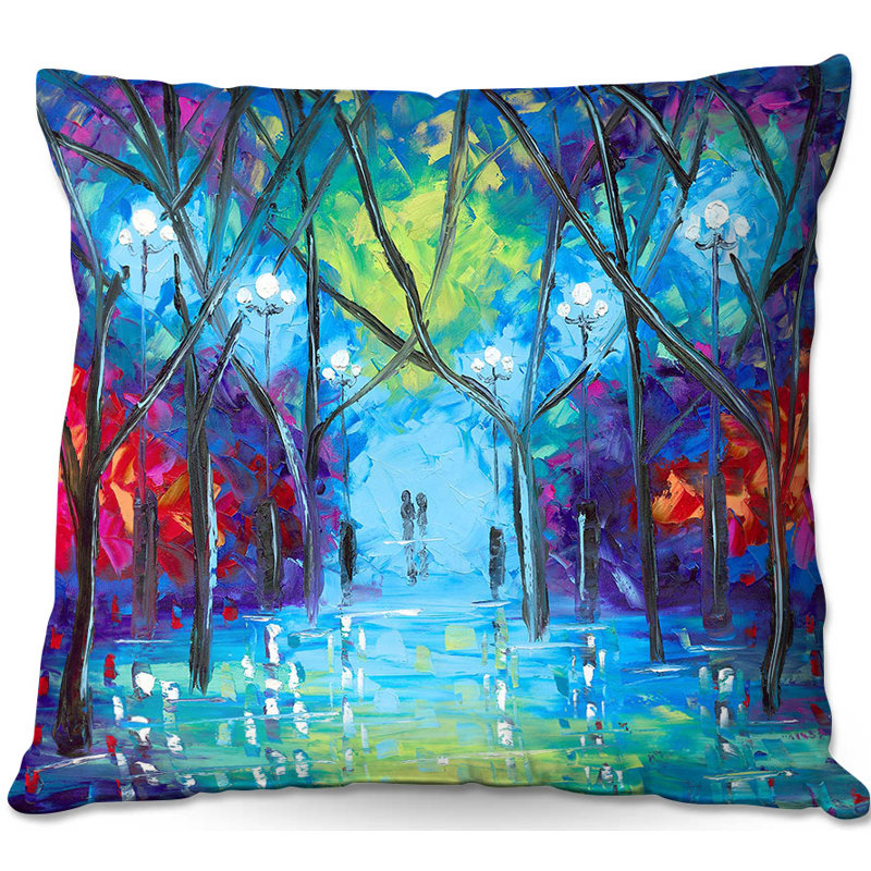 Coussin décoratif avec fermeture à glissière contemporaine, H 16 po x l 16 po x P 4 po
