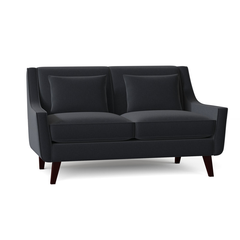 Gros Upholstered 61'' Loveseat, Heavenly Naval Chenille