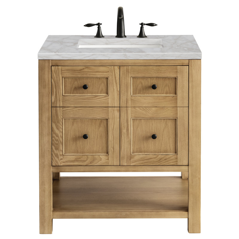 Breckenridge 30 in. Single Vanity, Light Natural Oak, Victorian Silver, 8" Widespread