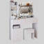 Grande coiffeuse de 41 po avec miroir DEL et tabouret | Bureau surdimensionné, éclairage tricolore à contrôle tactile, rangement multicouche à grande capacité-476750590