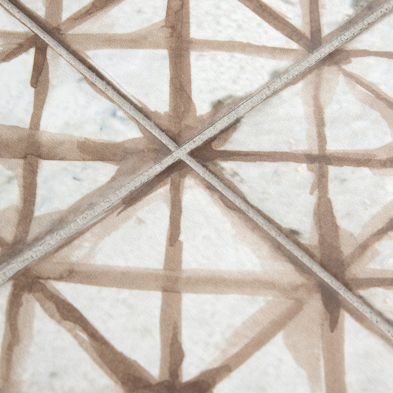 Carreaux de céramique 18 po x 18 po Kings, Blanc/rouge