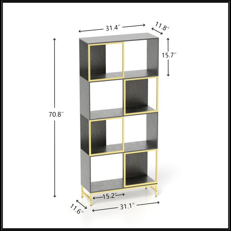 4-Tier Bookcase, Black/Gold
