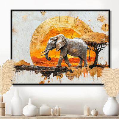 «Haldeman Elephants At Sunset Whisper Of The Wild II», art mural éléphant