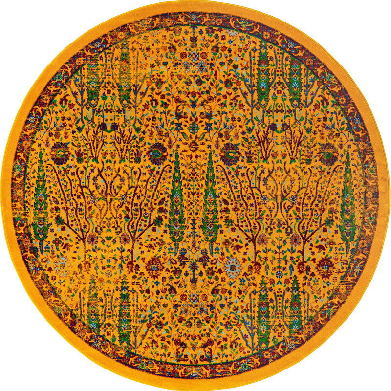 Manlia Oriental Indoor Rug, Round 7'10"