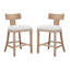 Ensemble de 2 tabourets de comptoir 27 po, tabourets de bar rembourrés à hauteur de comptoir avec structure en bois d'hévéa massif, dossier, repose-pieds, tabourets de bar sans accoudoir pour bar personnel, comptoir de cuisine-1165087091