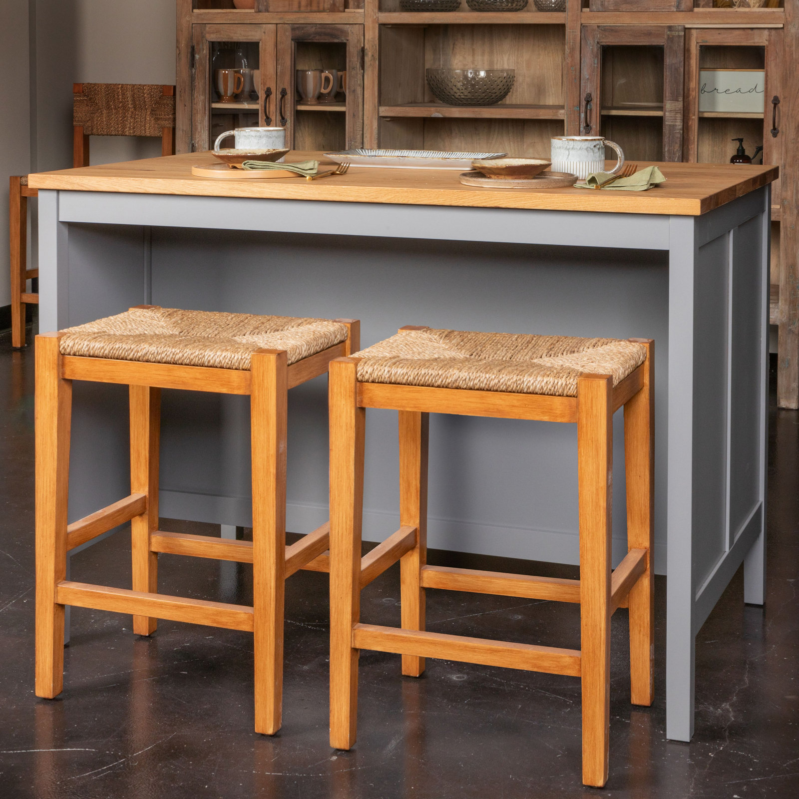 Willowbrook 25" Bar Stool, Honey Walnut Stain