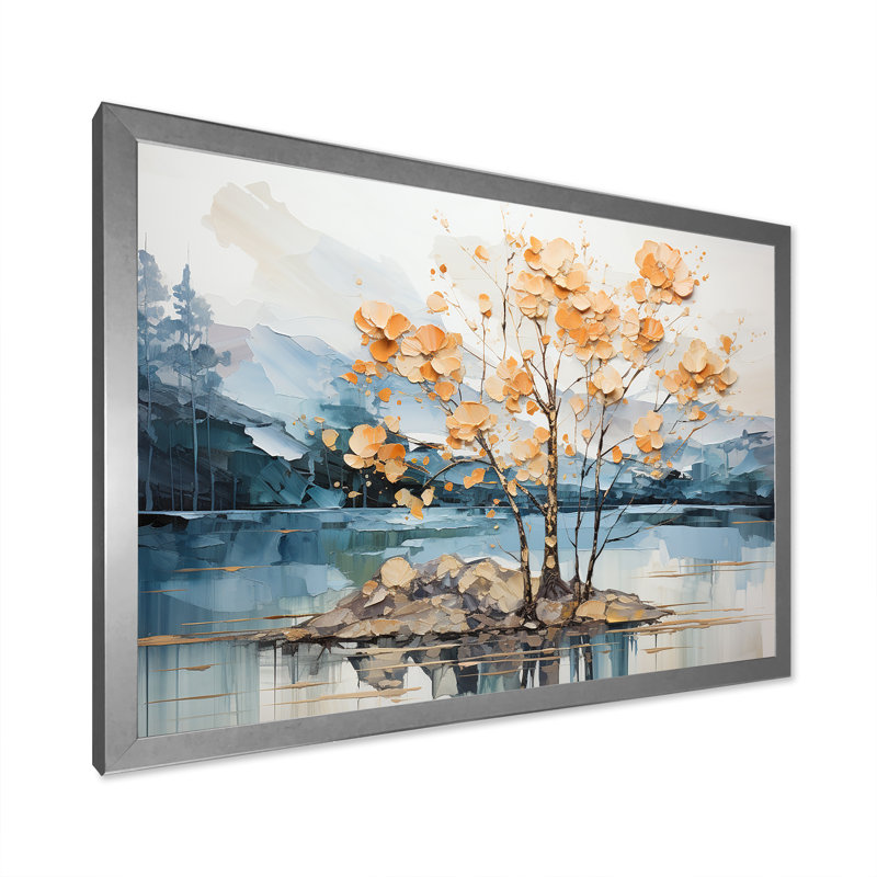 Érable doré sur toile Gilded Beauty, Cadre photo argenté, H 16 po x l 32 po x P 1 po
