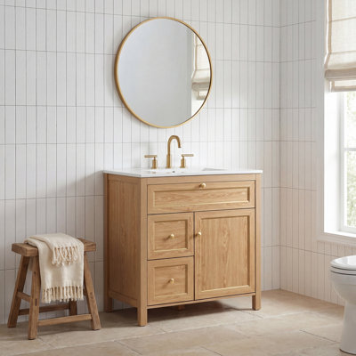 30-Inch Freestanding Bathroom Vanity With Ceramic Sink