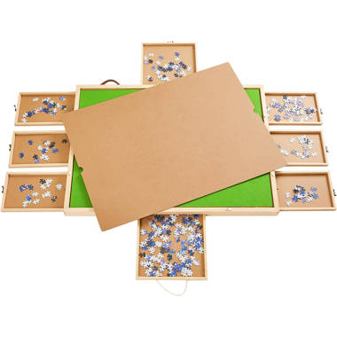 Jigitz 1500 pièces puzzle chevalet - puzzle portable et jeu 26 x 35 pouces