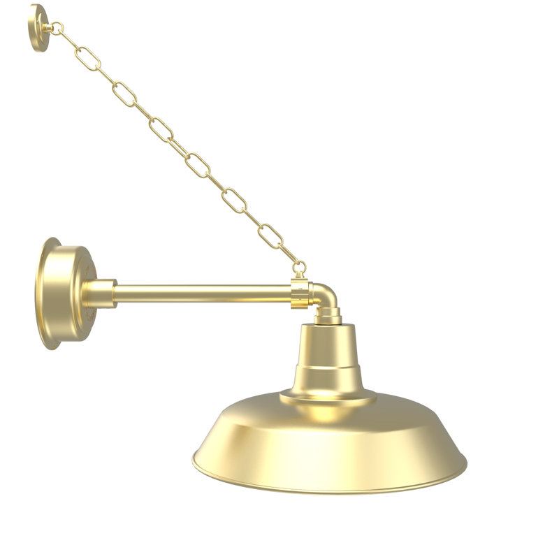 Luminaire de grange d'extérieur à DEL Haleigh, H 10 po x l 16 po x P 25 po, Vert rétro