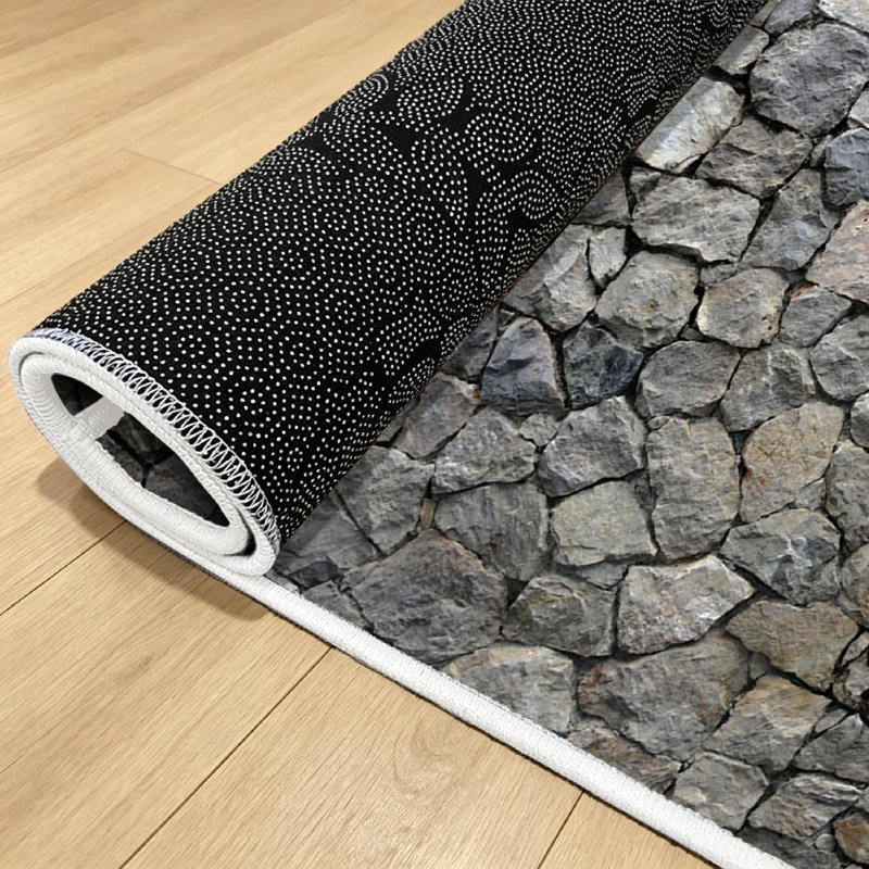Clear Rock Wall Seamless Stone Brick Abstract Architecture Grunge Structure Machine Washable Indoor Area Rug