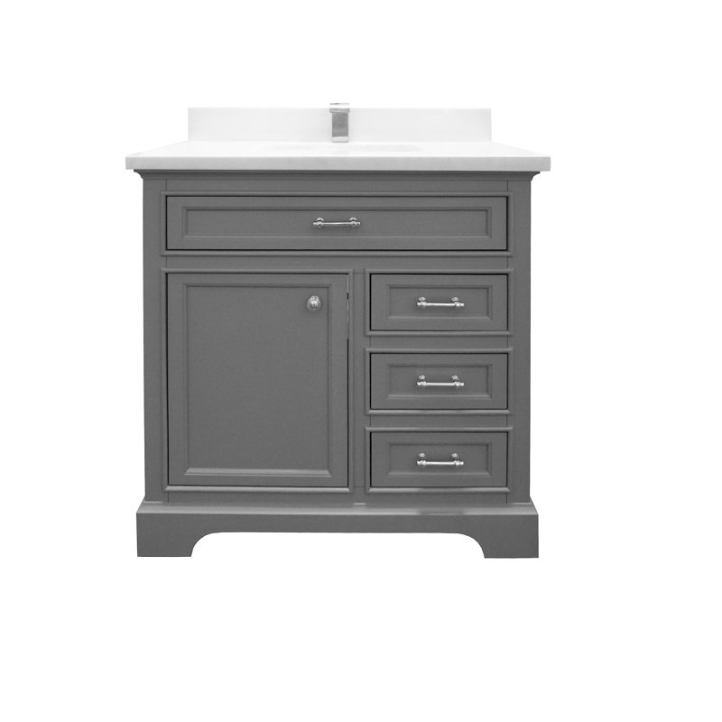 Ensemble de meuble-lavabo simple 37 po Harkness, Blanc neige