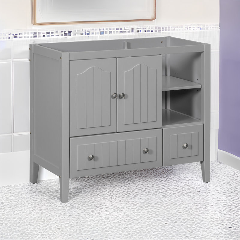 Base de meuble-lavabo simple 35 po seulement en gris