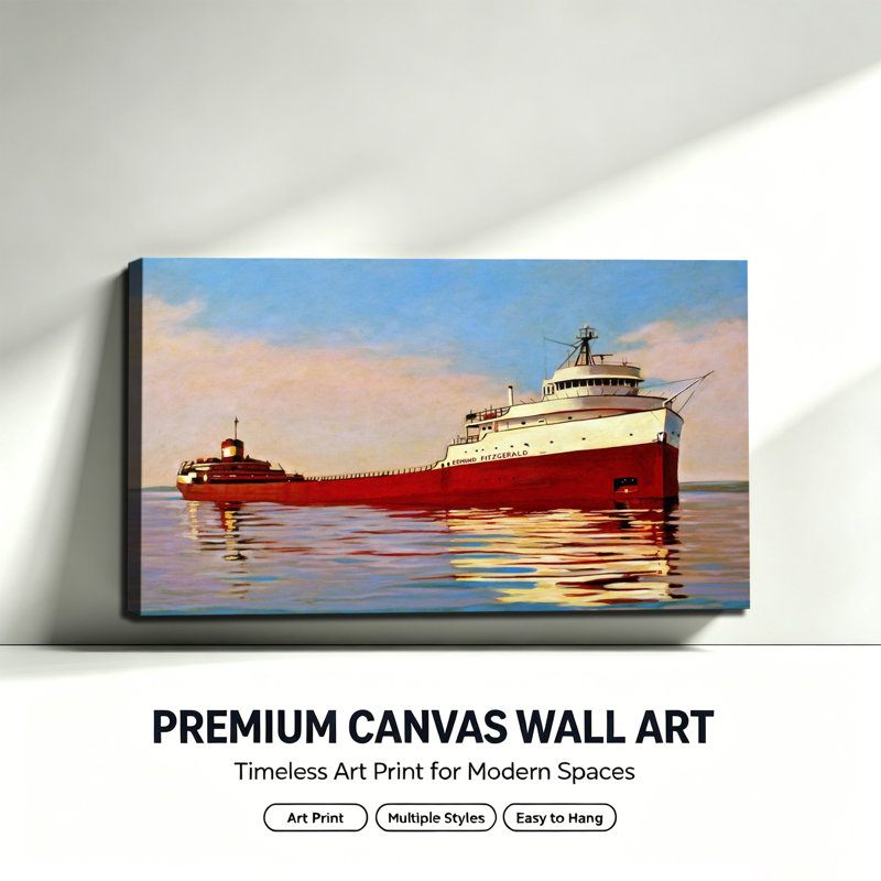 Affiche de peinture de bateau Edmund Fitzgerald, 20 x 30 pouces