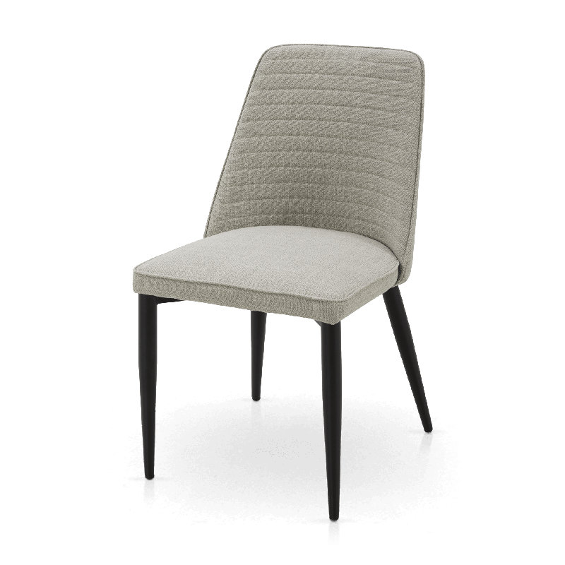 Clement Dining Chair in Effie Flax Fabric, Gray