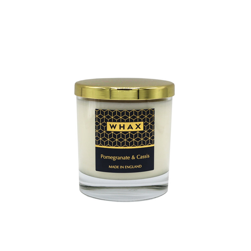 Pomegranate And Cassis Scented Jar Candle with Glass Holder