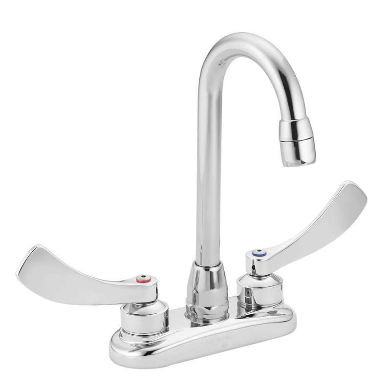 Commercial Grade Chrome Centerset Faucet with Dual Handles