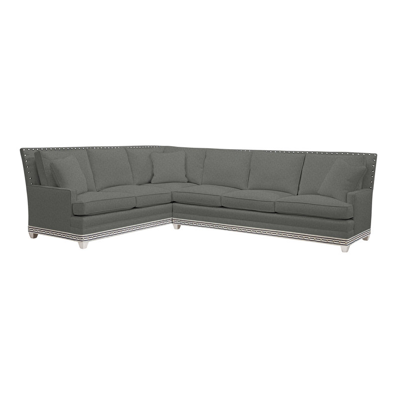 American Bungalow 2-Piece Riverside L- Sectional, Ian Pewter, Casa Blanca, No