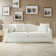 Zalma Transitional 83" Curved Back Slipcovered Sofa with Toss Pillows