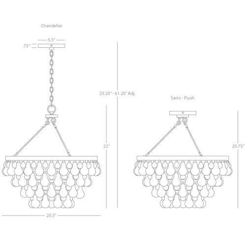 Bling 4 - Light Chandelier, Polished Nickel