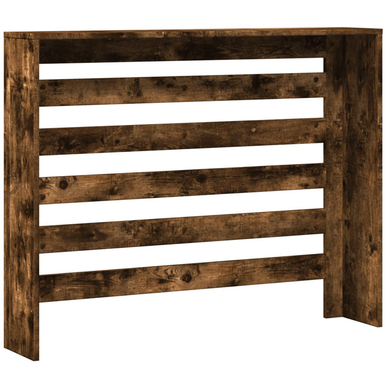 Small Radiator Cover, Smoked Oak, 104 x 20 x 82 cm, Horizontal Slats