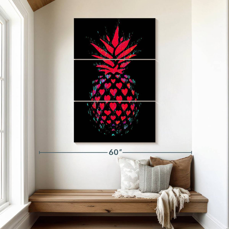 Yarlin Heart Dotted Pineapple, 50" H x 32" W