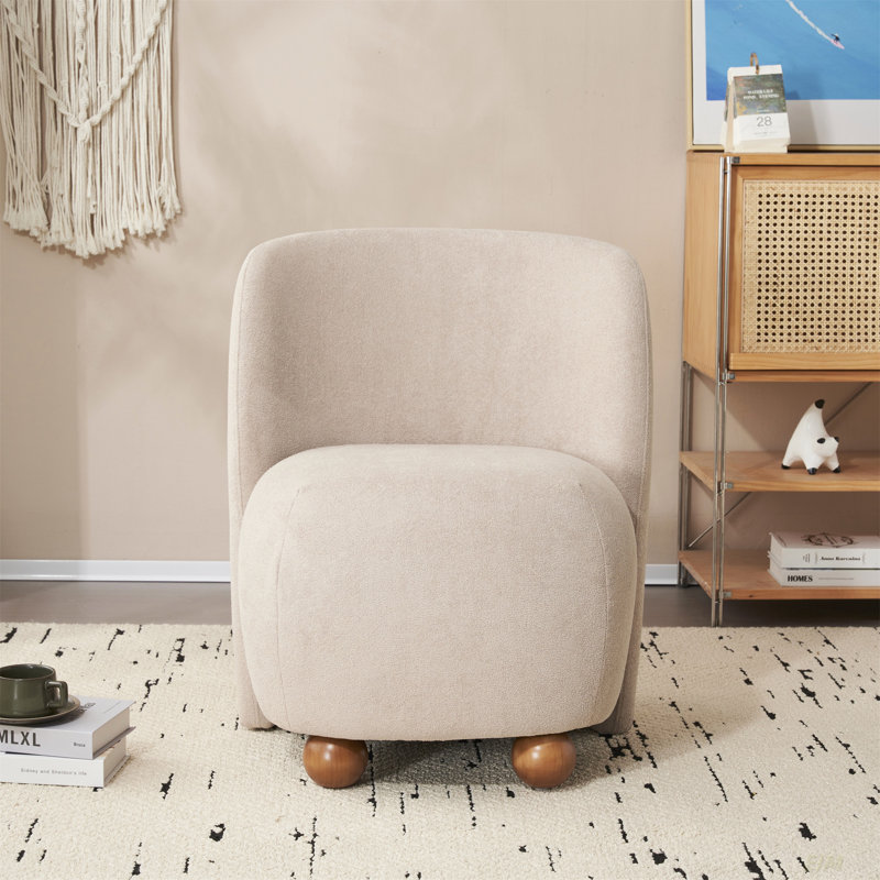 Emmet Upholstered Accent Chair, Brown Polyester Blend