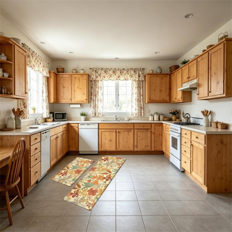 Floral Non-Skid Kitchen Mat