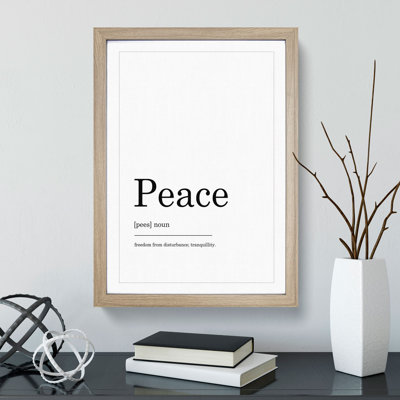 Definition of Peace - Framed Print