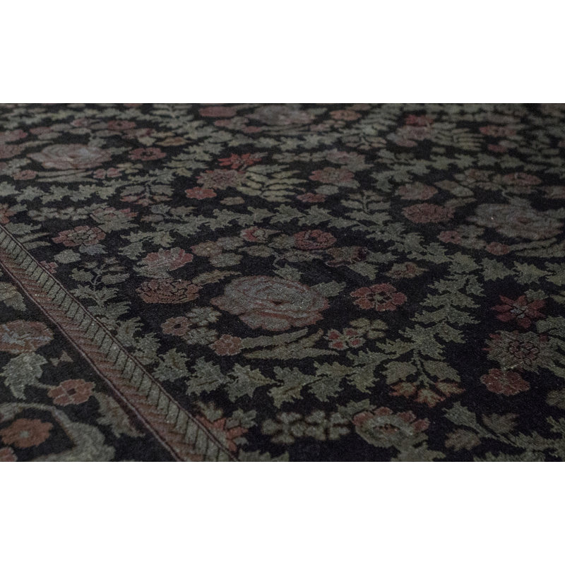 Hand-Knotted High-Quality Black Area Rug