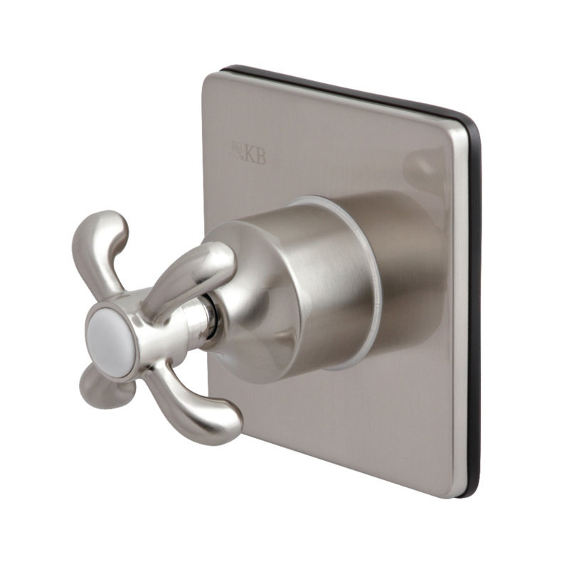 Kingston Brass Single-Handle Wall Mount Three-Way Diverter Valve with Trim Kit, Brushed Nickel