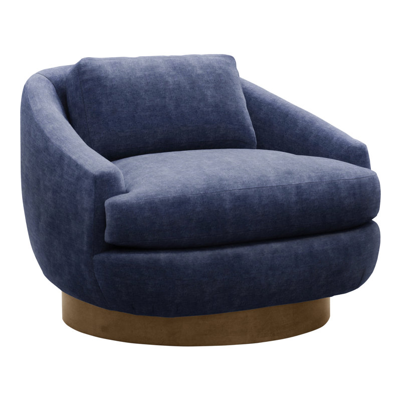 Penrose By Michael Weiss Swivel Barrel Chair, Nadia Eclipse, Havana