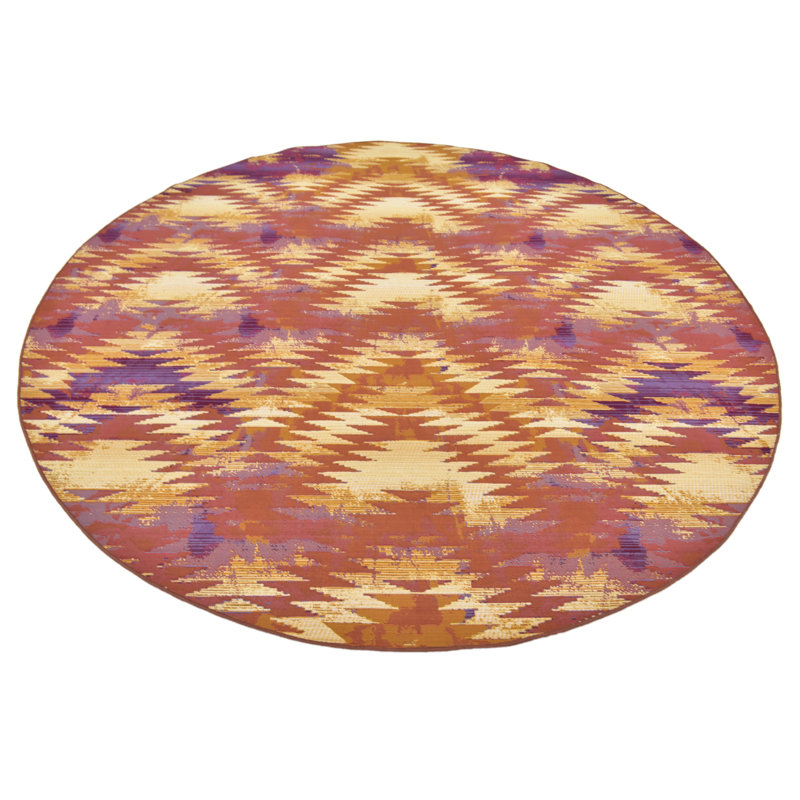 Tomlinson Red Indoor/Outdoor Area Rug, Round 8'
