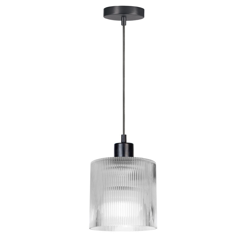 Nadine 1 Light Pendant, 79.75" H x 7" W x 7" D, Matte Black