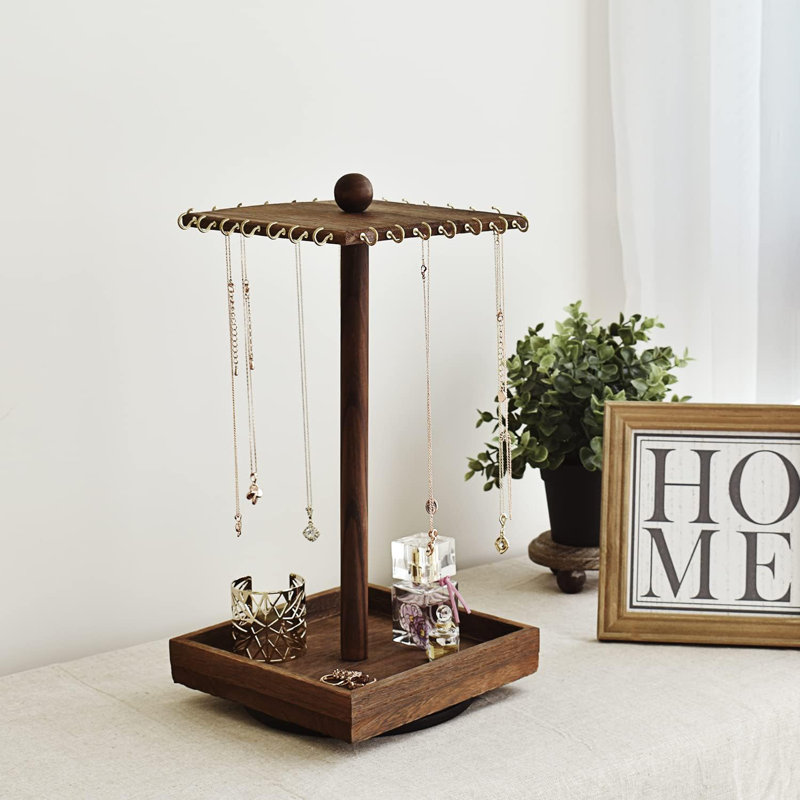 Traylin Wood Jewelry Stand +, Brown