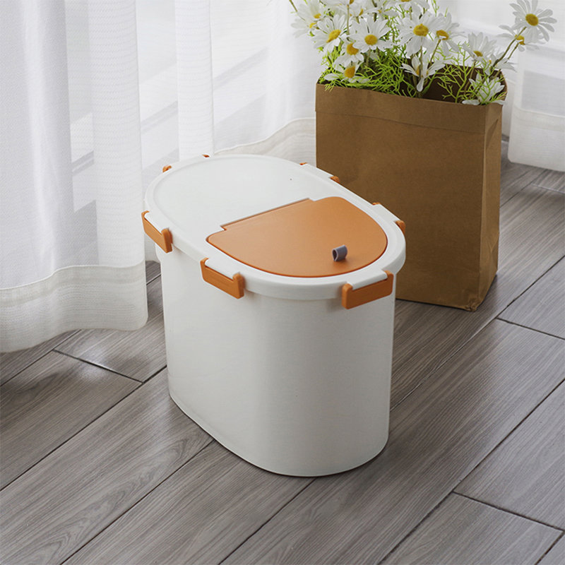 Orange；White Food Storage Container With Snap On Lid