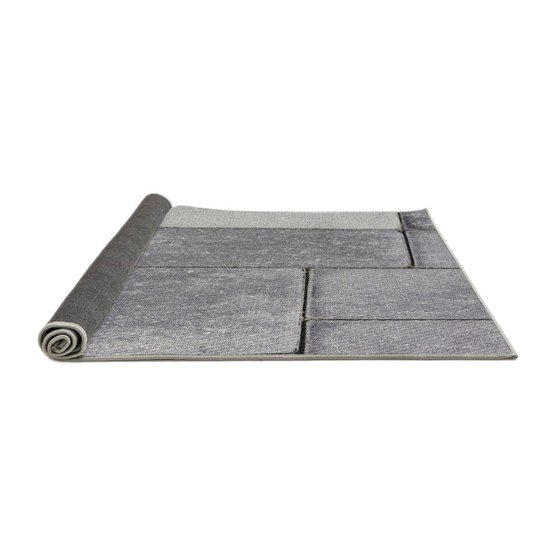 Tapis gris tissé à la machine, Carré 5 pi