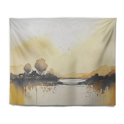 Countryroad During Golden Hour I Polyester Tapestry