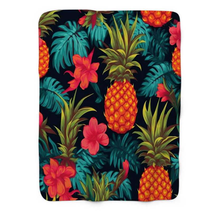 Couverture hawaïenne Old-School 1 pièce Premium, Grand lit