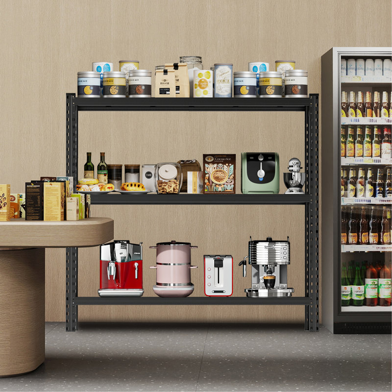 Étagère industrielle à 3 niveaux, étagère en acier robuste réglable, nécessite un assemblage, 63 po x 67 po x 19,7 po